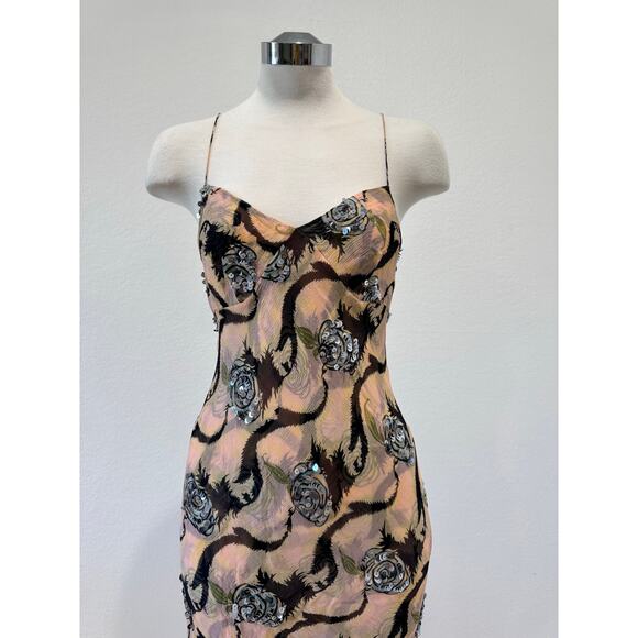 Catherine Malandrino Silk print dress with sequins size S - Picture 11 of 11